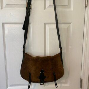 Vin Baker Cross-Body Bag Suede Leather-Lined Interior